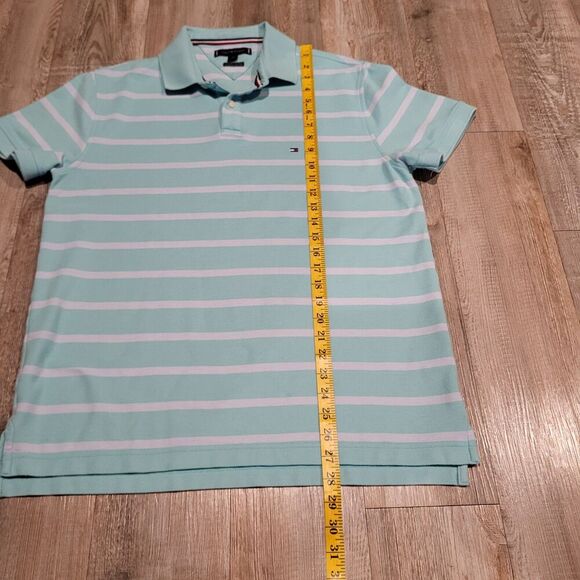 Tommy Hilfiger Moisture Wicking Refined Striped Polo Knit Shirt Mens Size Large - Picture 6 of 7